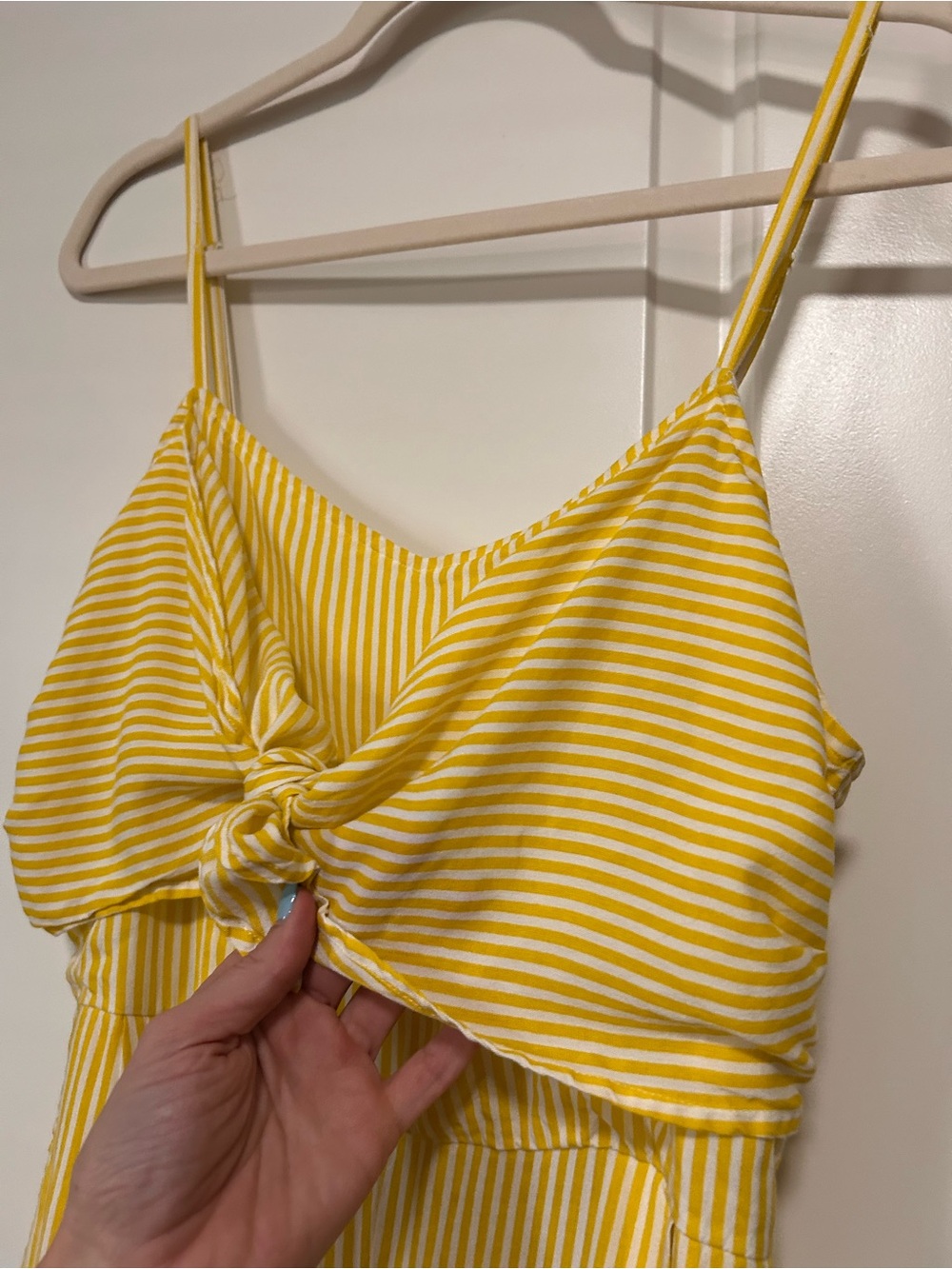 ☀️🌻Summer Sunshine🍋☀️Striped Spaghetti Strap Jumpsuit Romper🍍🔆 - Picture 4 of 13